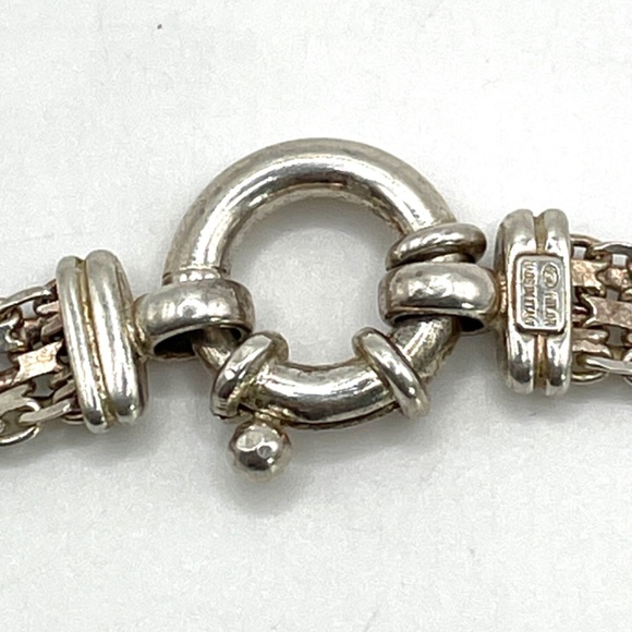 Milor 925 Italy Signed Sterling Silver Bismarck Chain Necklace Unisex - Picture 6 of 10